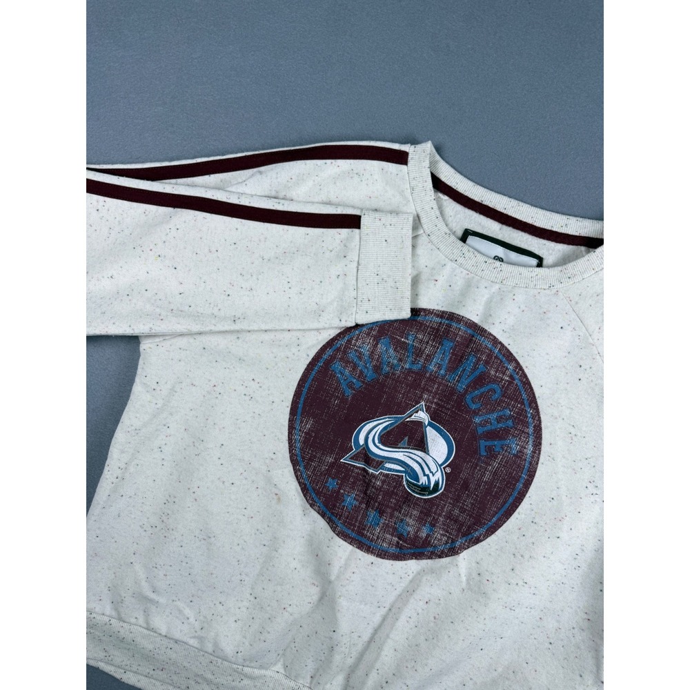 Colosseum Colorado Avalanche‎ Womens Medium Cream Speckled Raglan Sweatshirt NHL